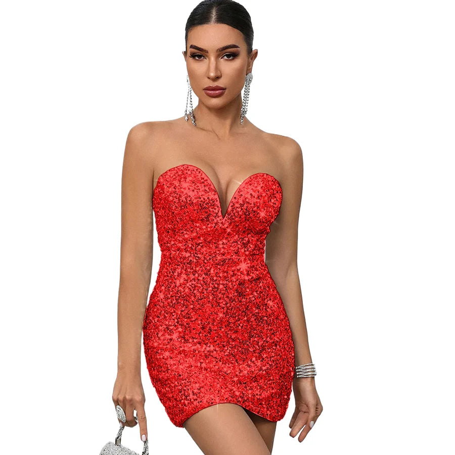 Woman Sexy Backless Sequins Prom Dresses Vestidos Womens Elegant Party Dresses Fashion Female Clothing Birthday dress XSY81230